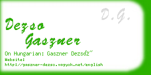 dezso gaszner business card